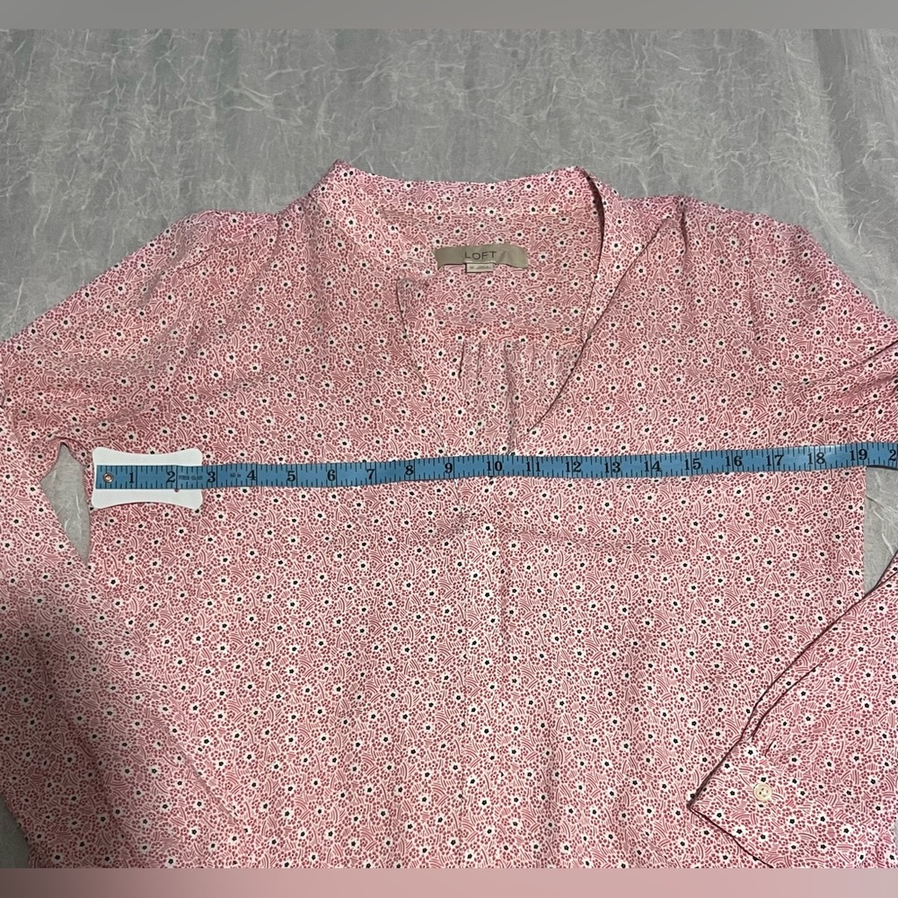 LOFT Pink Patterned Blouse - Picture 6 of 7